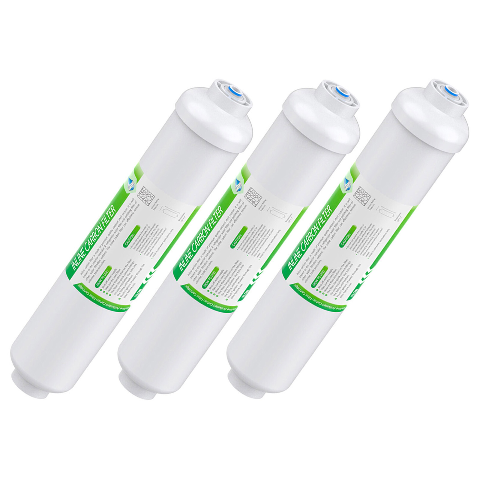 3 Pack 10" T33 Inline Post Carbon Water Filter for 5-Stage RO Reverse Osmosis gallery