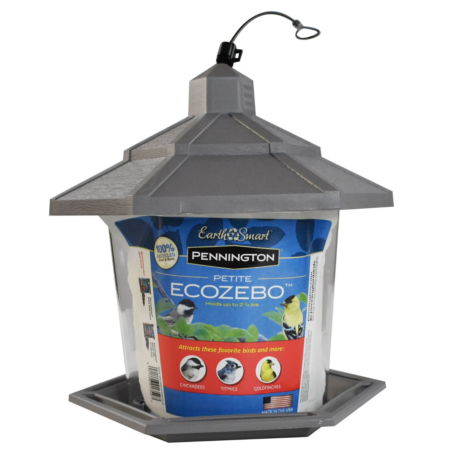 Pennington Earth Smart, Gray Plastic, Hopper Wild Bird Feeder, 2.5 lb. Capacity gallery