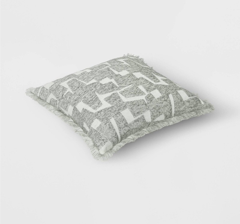 🏯 Threshold Geometric Patterned Cut Velvet Luxury Jacquard Throw Pillow🆕SET 2 gallery