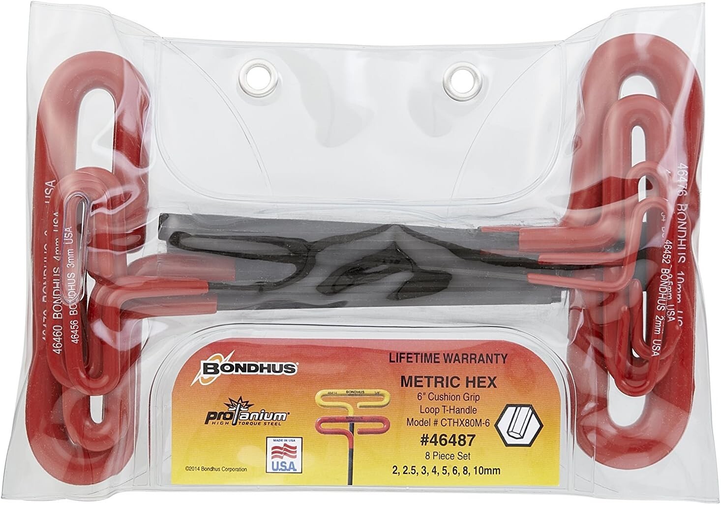 Bondhus Loop T Handle Hex Wrench Set Metric SAE Standard 3/32-3/8in 2-10mm USA gallery