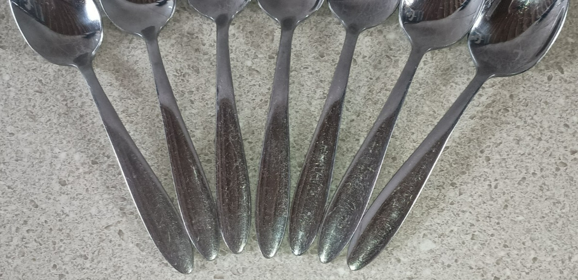 Oneida Mooncrest Stainless Place Oval Soup Spoon 7 1/4" SC 2 1/4" LBWL Set Of 7 gallery