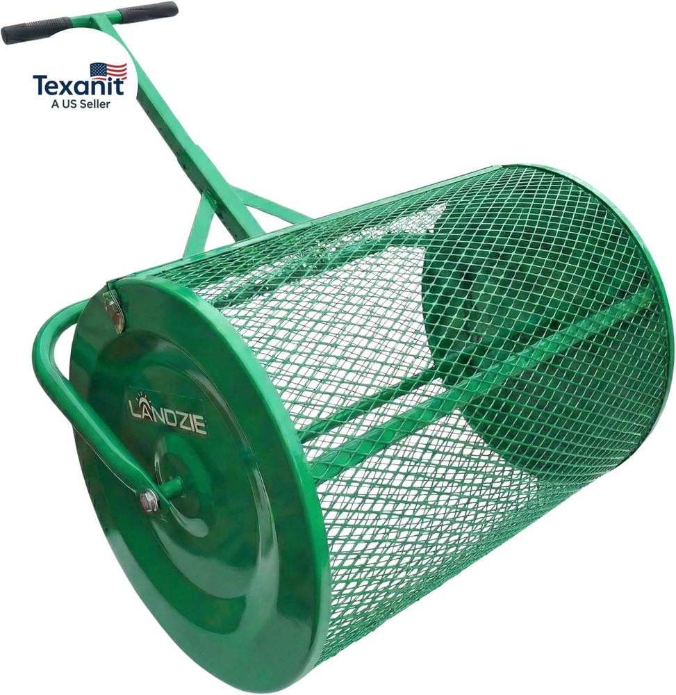 - the Original 24 Inch Compost and Peat Moss Spreader Roller - Top Soil, Sand, M
