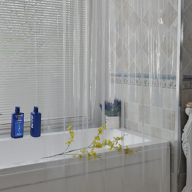 72"x72" Solid Clear waterproof Bathroom Shower Curtain Liner Transparent Curtain gallery