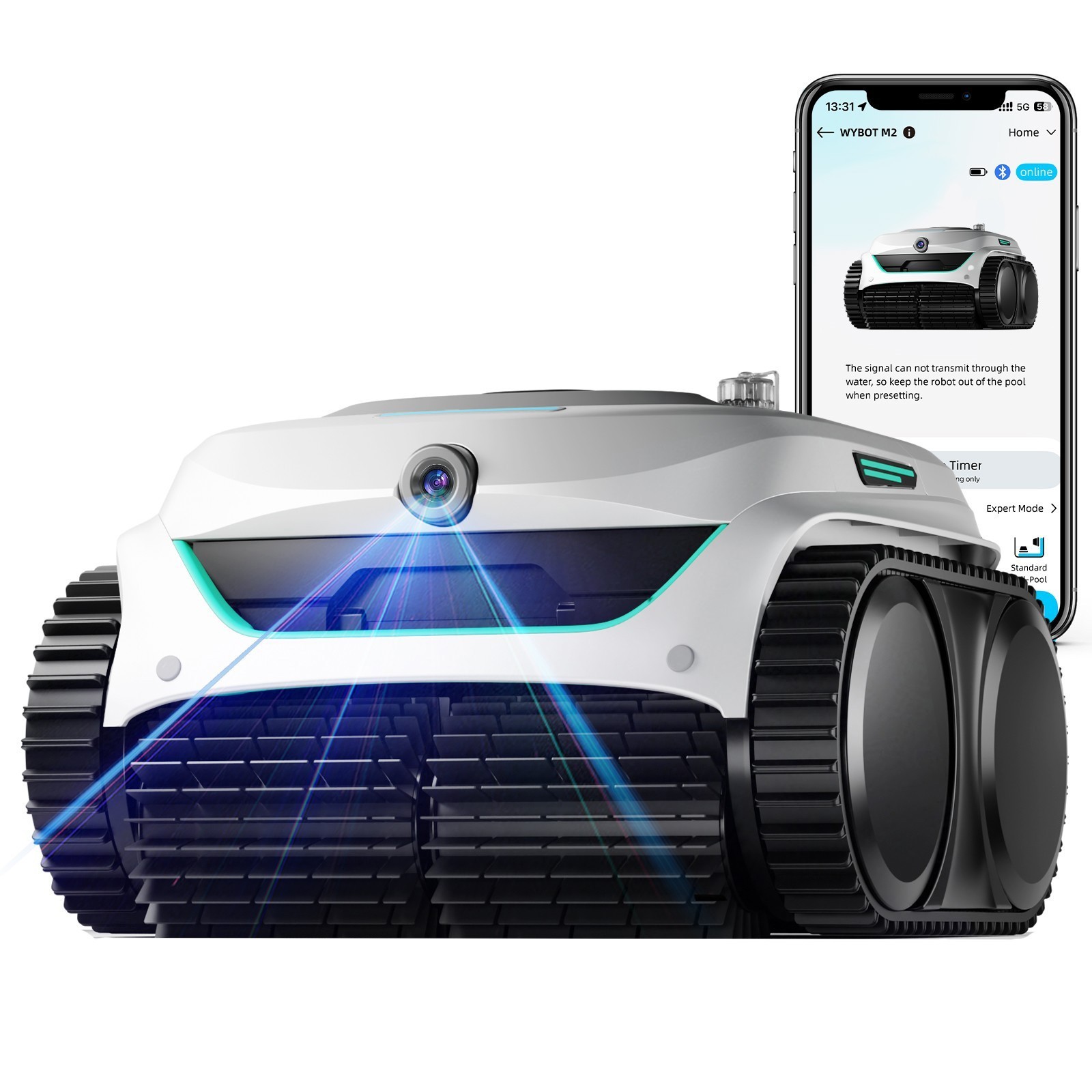 WYBOT C2 Vision Pool Robot Vacuum Debris Detection with AI Camera 8-in-1 Master gallery