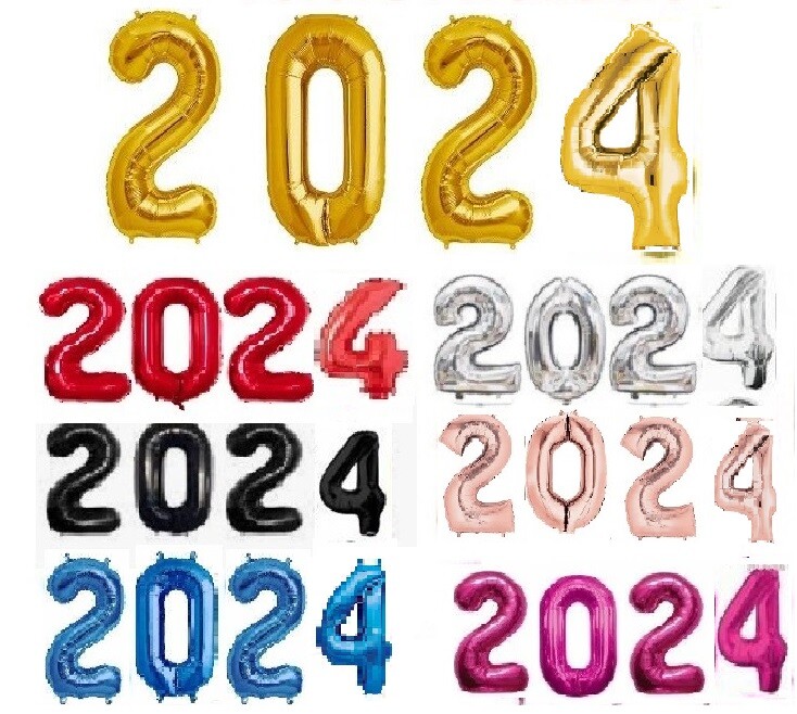 16", 26", 32", 40" Number Color Foil Balloons 2025 Prom New Year gallery