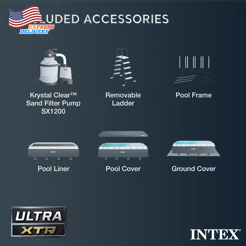Ultra XTR 18 Ft. X 9 Ft. Rectangular 52" Deep Hard Sided above Ground Pool Set gallery