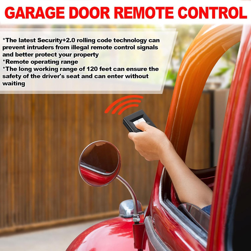 2 Pcs 8 Dip Switch Garage Door Remote Two Button Garage Remote Compatible with L gallery