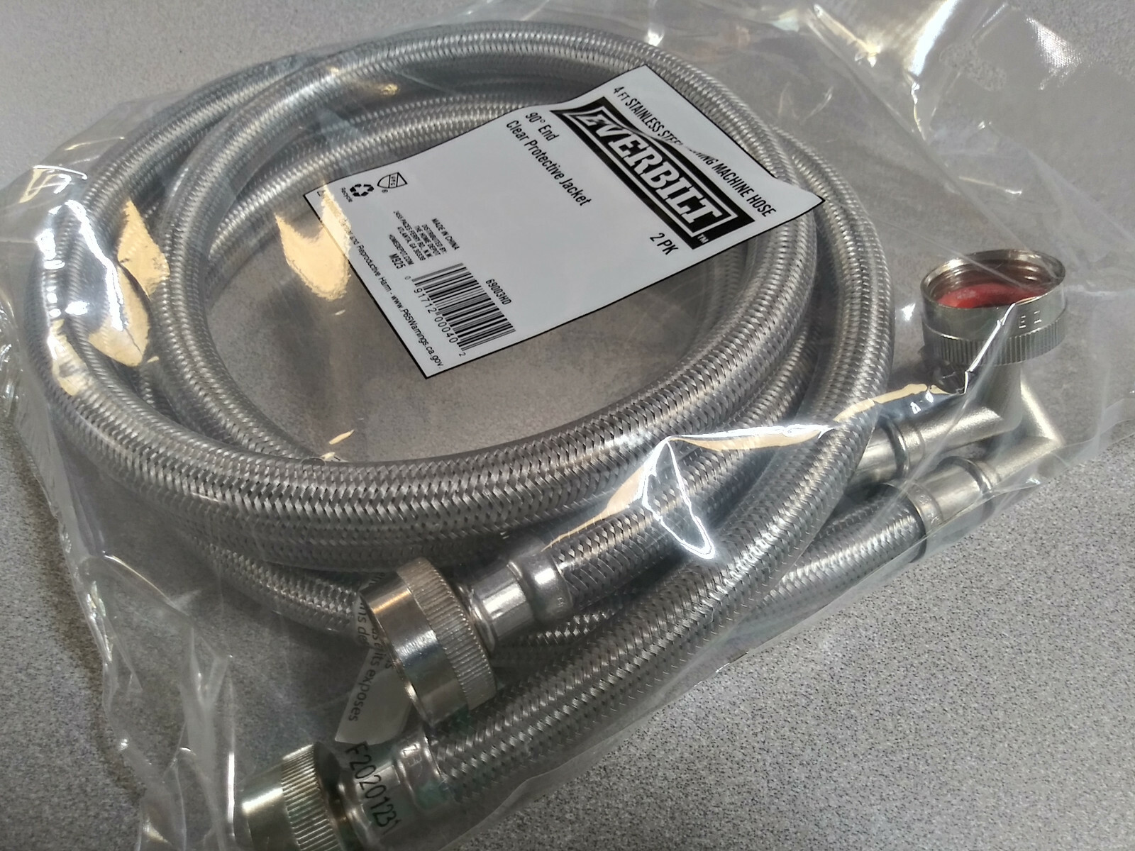 (2 Pack) Everbilt 69003HD 4' Polymer Coated Stainless Steel Washing Machine Hose gallery