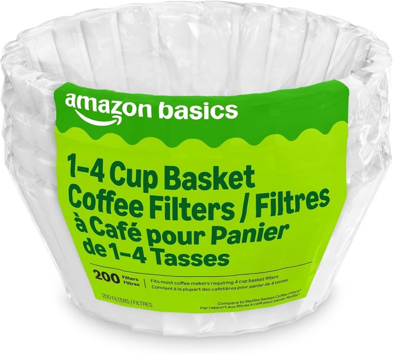 Compostable Basket Coffee Filters for 1-4 Cup Makers - 200 Count White gallery