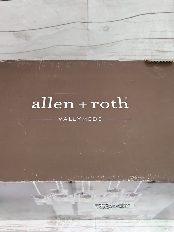 Allen + Roth Vallymede 8‑Light Brushed Nickel Clear Glass Jar Pendant Light gallery