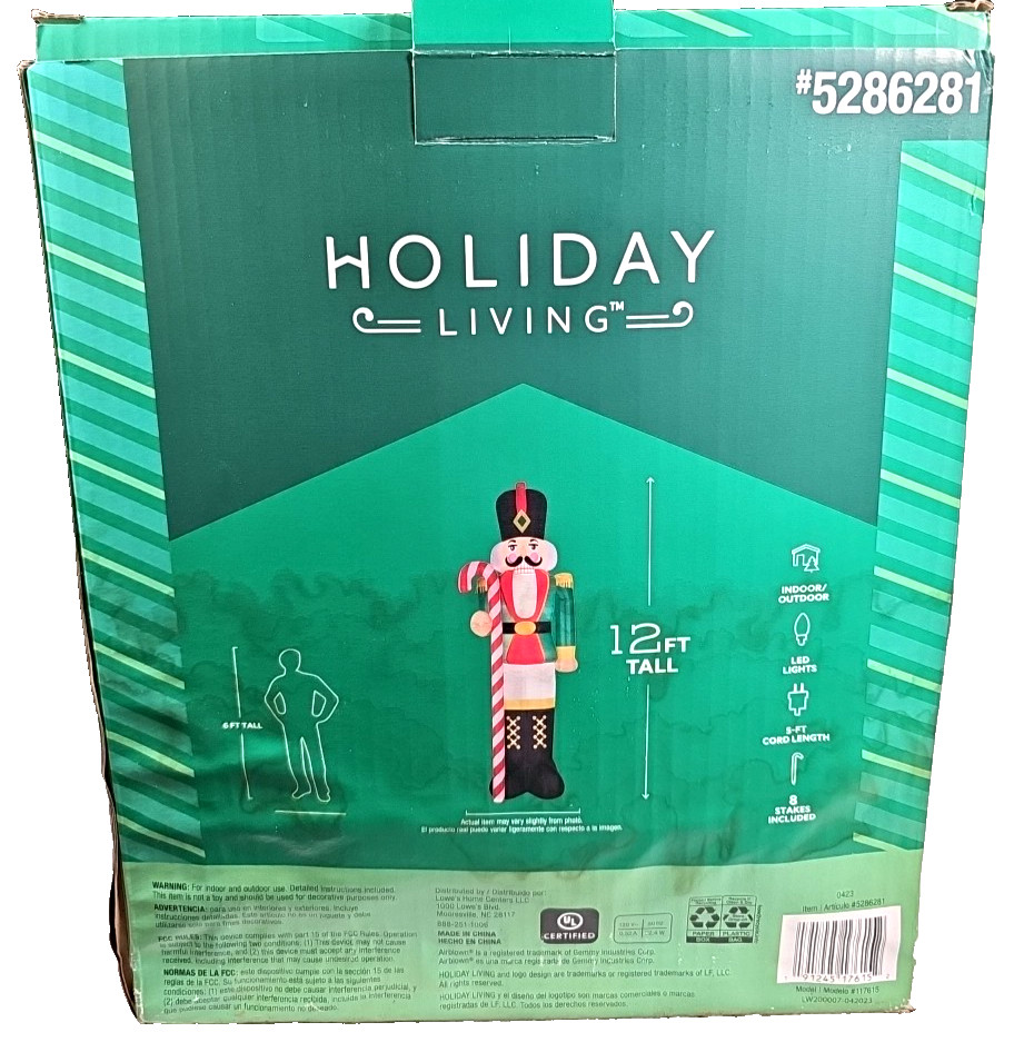 12' TALL LED LIGHTED NUTCRACKER AIRBLOWN CHRISTMAS INFLATABLE Used with Box gallery