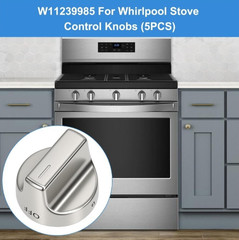 5 Pcs W11239985 Gas Stove Knobs Replacements Compatible with Whirlpool WFG525S0