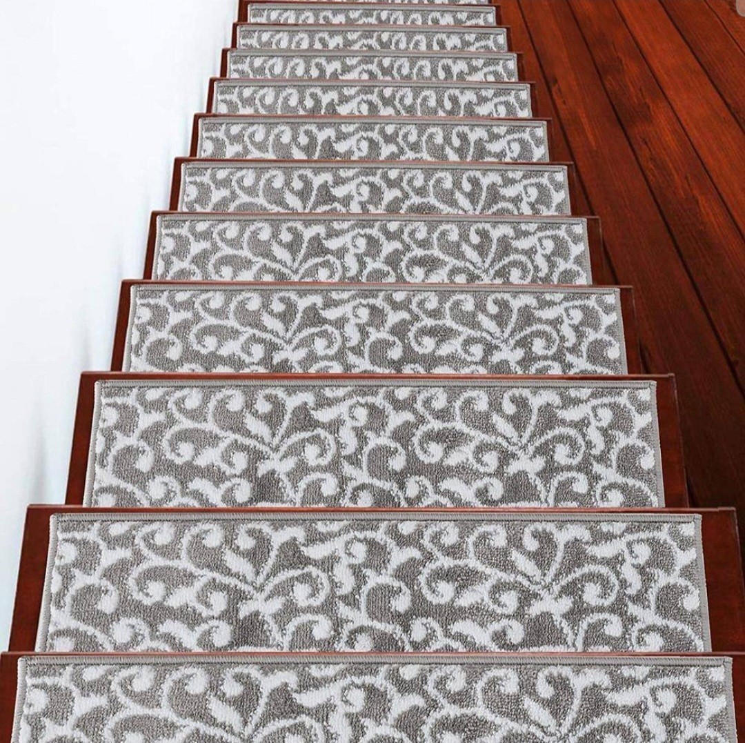 Leaves Collection 9 in.x28 in. Polypropylene Stair Tread Cover (Set of 13) gallery