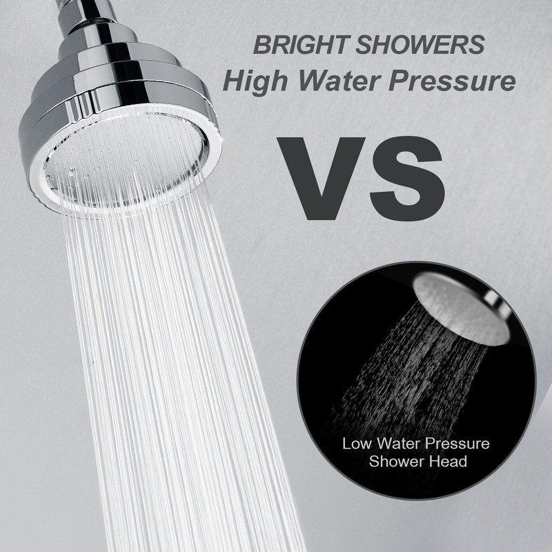 New High Pressure Rain Showerhead Fixed Shower Head Angle Adjustable gallery