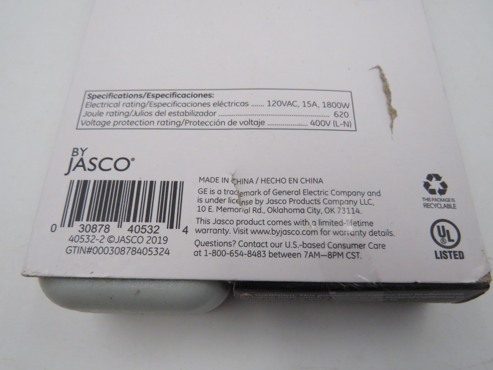 GE Pro 6-Outlet Surge Protector 2 Ft Extension Cord 620 Joules Strip NEW gallery
