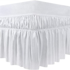 3 Sided Elasticated _ Wrap Around Dust Ruffled Bed Skirt _ 650 TC Solid Cotton