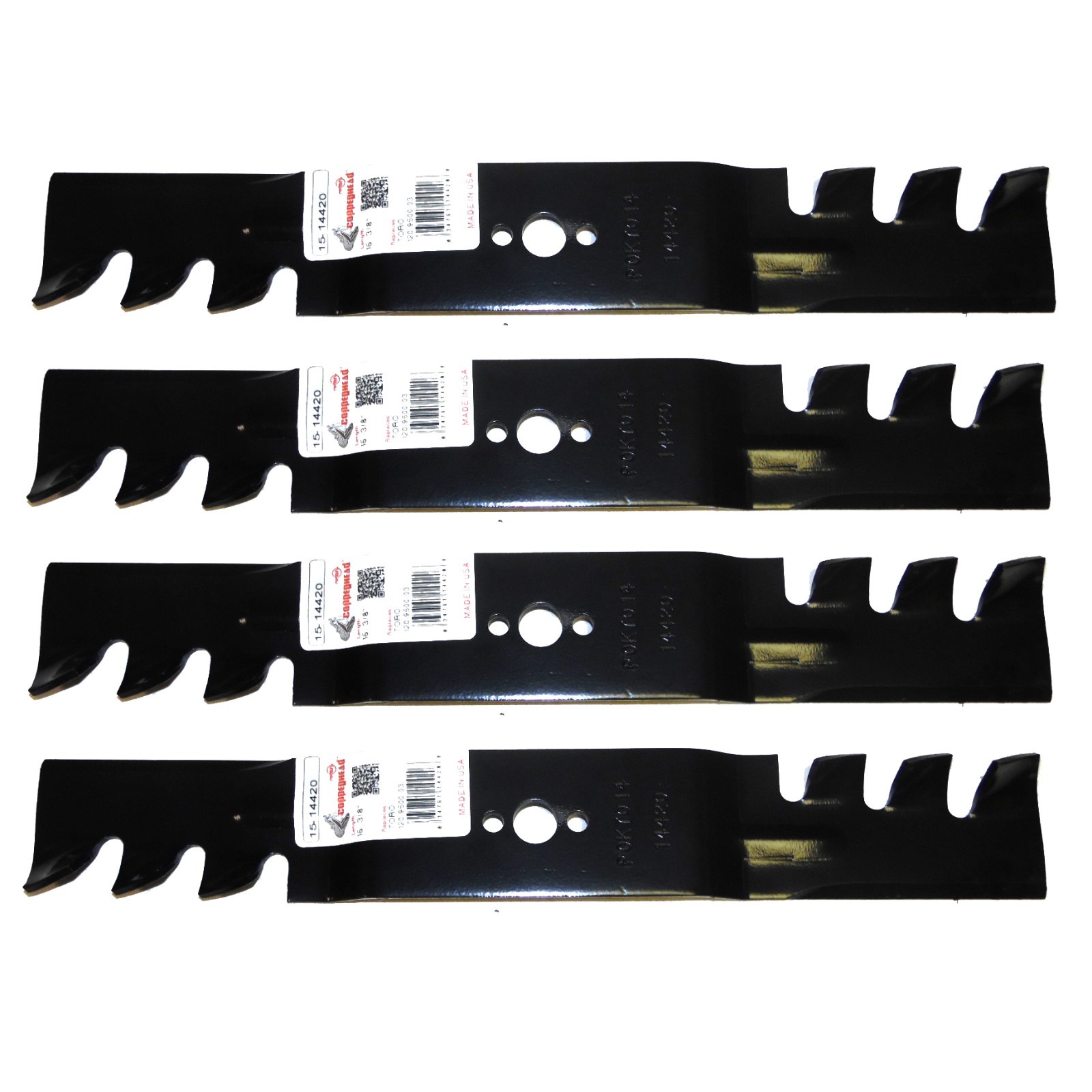 4 Pack 14420 Blades Compatible With Toro 120-9500-03 & Exmark 116-6358-03 gallery
