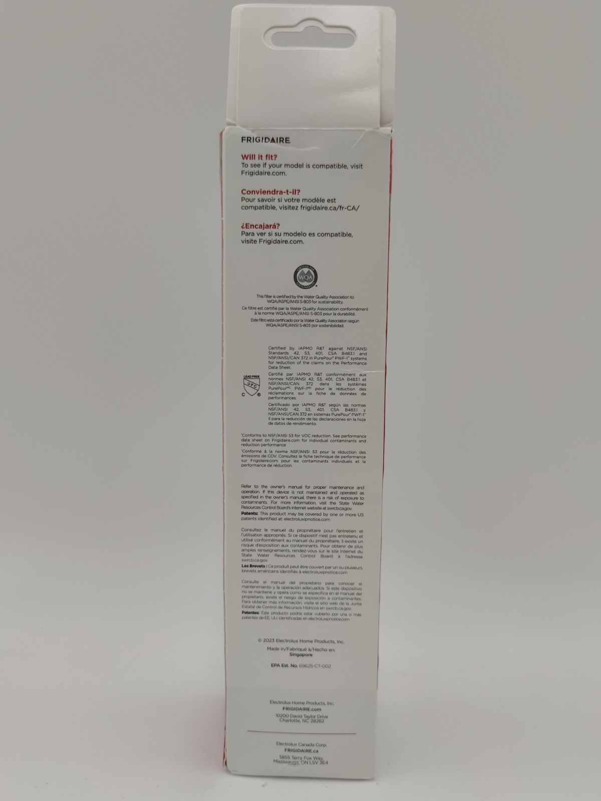 Frigidaire Model PWF-1 FPPWFU01 Replacement Refrigerator Water & Ice Filter NEW gallery