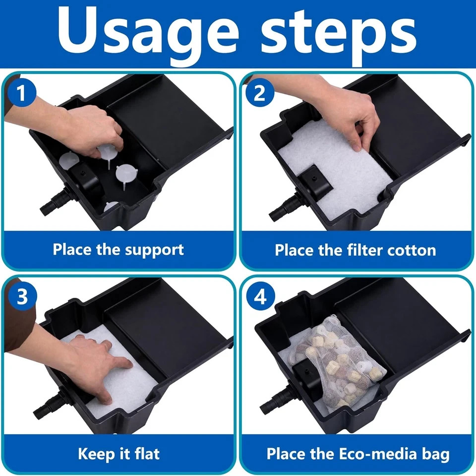 17 Pcs Pond Waterfall Spillway Filter Media, 8 Inch Waterfall Box Filter Pad wit gallery