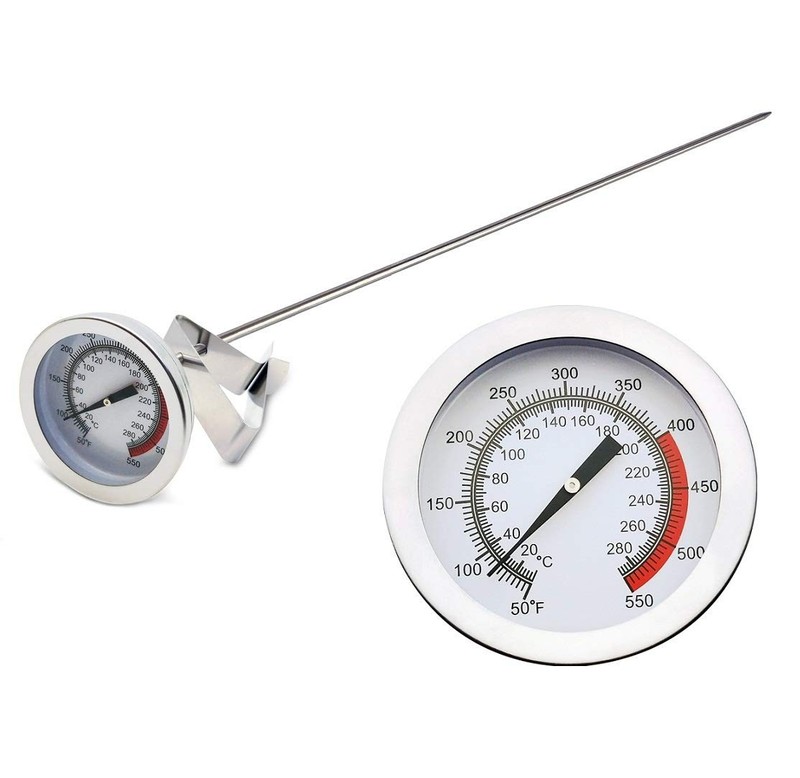 Deep Fryer/Candy/Turkey Thermometer with Clip&15 inch stem - Professional Kitche gallery