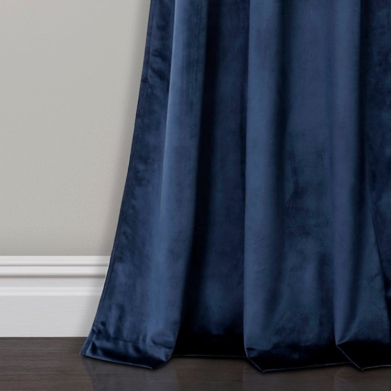 Prima Velvet Solid Back Tab Rod Pocket Light Filtering Window Curtain Panel Set gallery