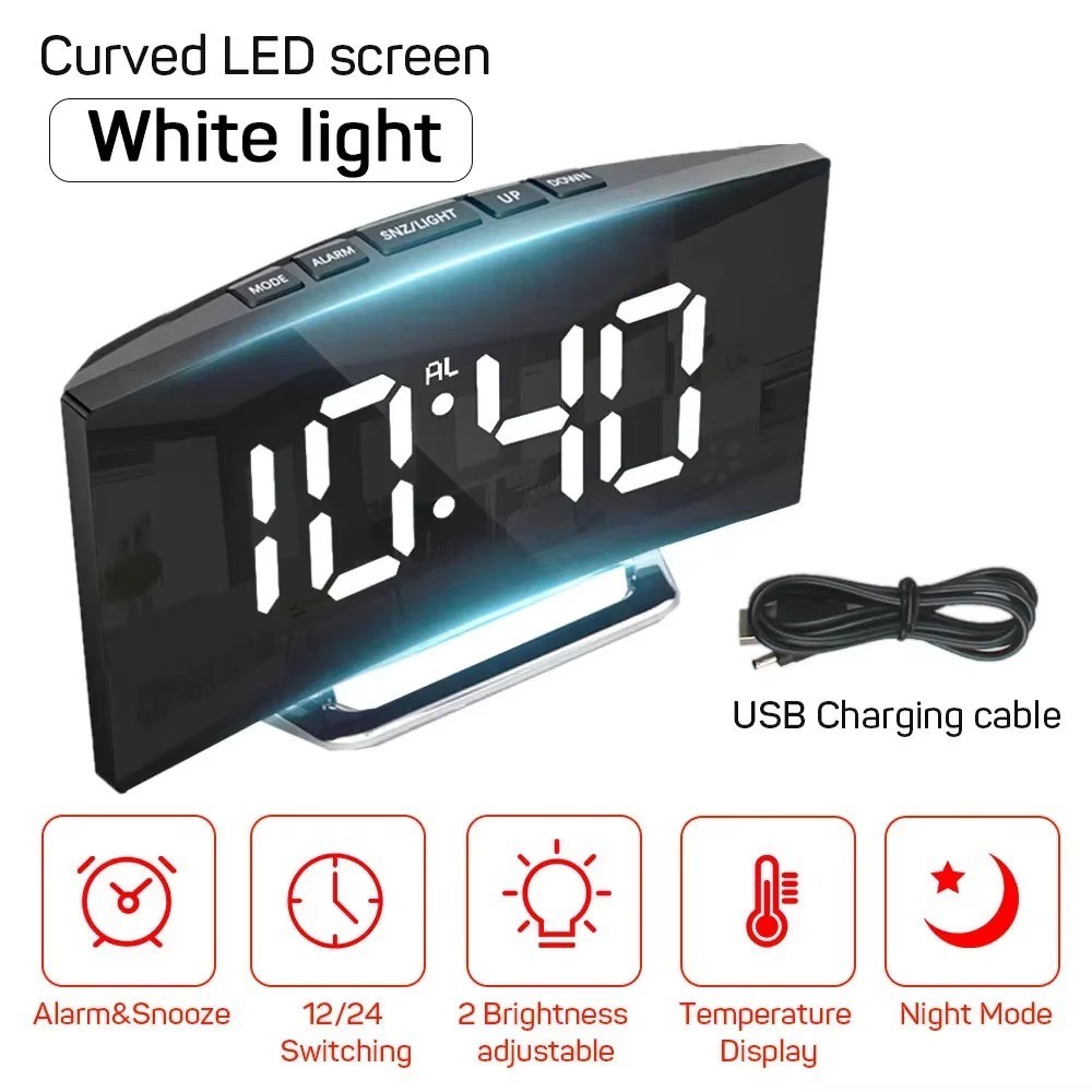Digital LED Large Display Wall Desk Alarm Clock With Calendar Temperature Date gallery