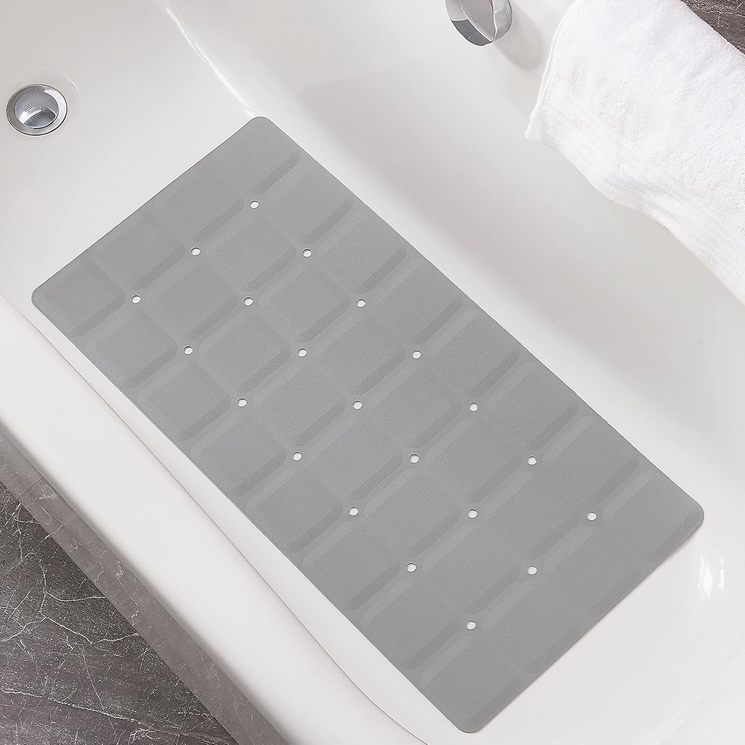 Foldable Non Slip Silicon Bath Mat Bathtub Mat No Suction Cups Shower Mats for T gallery