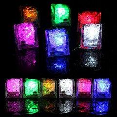12x Waterproof Light Up Led Ice Cubes for Party Drinks Glowing Flashing Ice Cube
