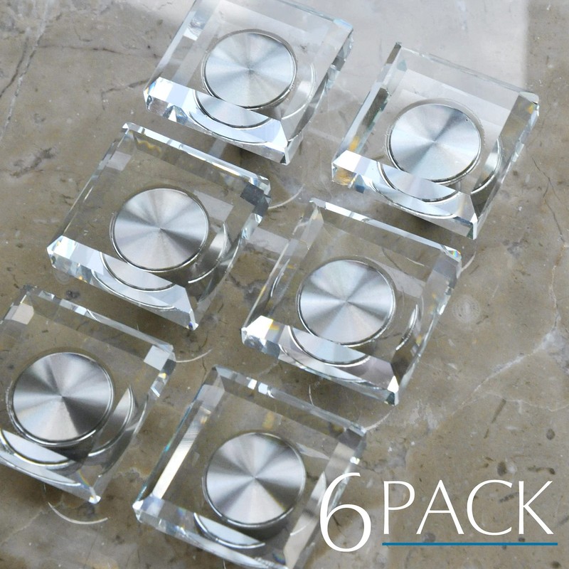 6 Pack Glass Crystal Knobs Brushed Nickel Drawer Pull Cabinet Handle for Dres... gallery