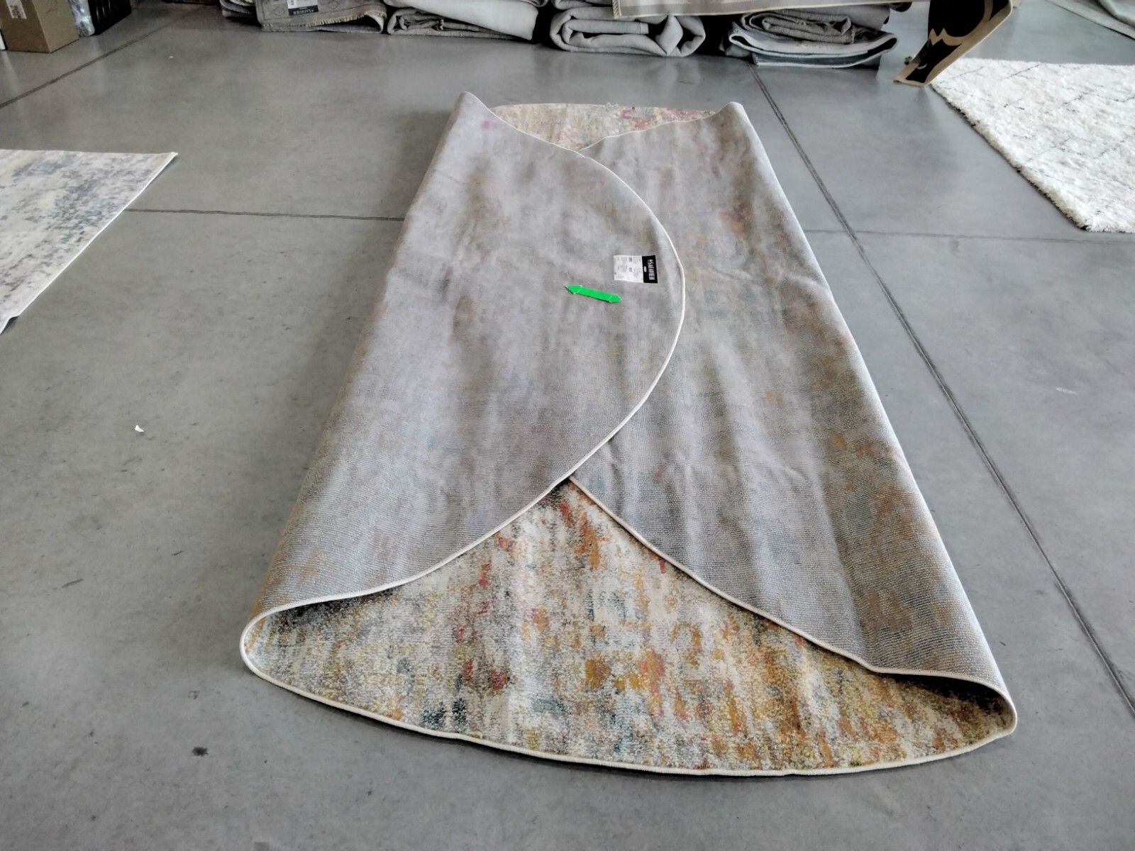 GREY / TURQUOISE 12' X 12' R Back Stain Rug Reduced Price 1172746735 MAD460G-12R gallery