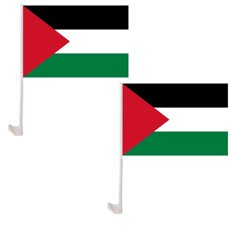 (2 Pack) Palestine Country Car Window Vehicle 12x18 12"x18" Flag 100D gallery