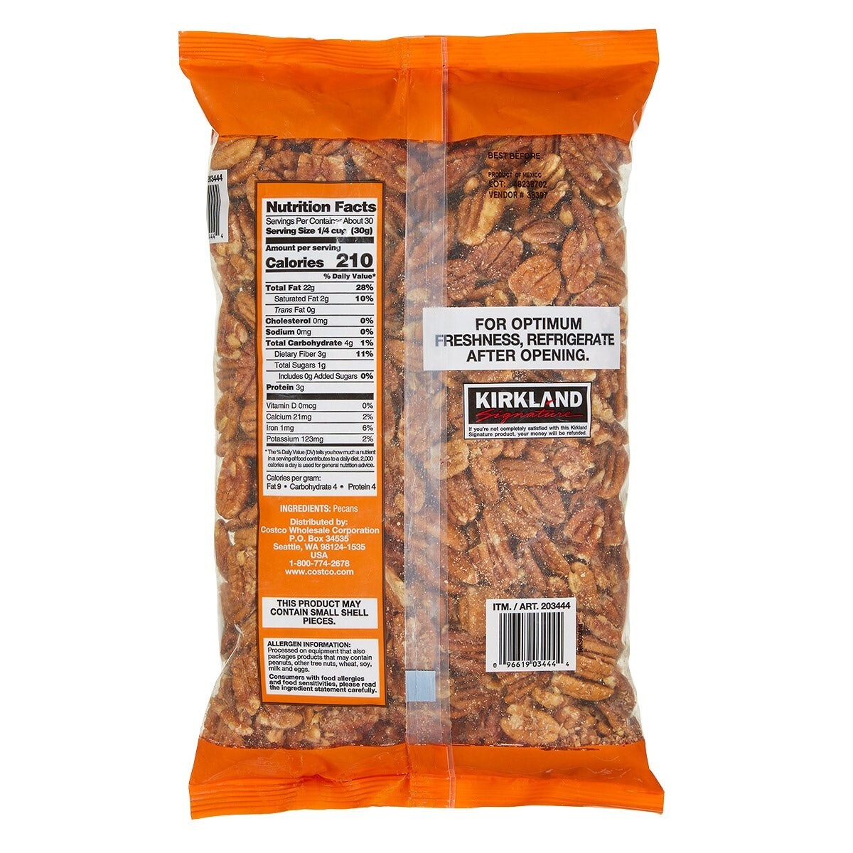 2 PACK - Kirkland Signature Shelled Pecan Halves Nuts Total 4 Lb gallery