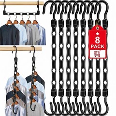 8 Pack Hangers Space Saving Magic Space Saver Storage Smart Plastic Clothes H…