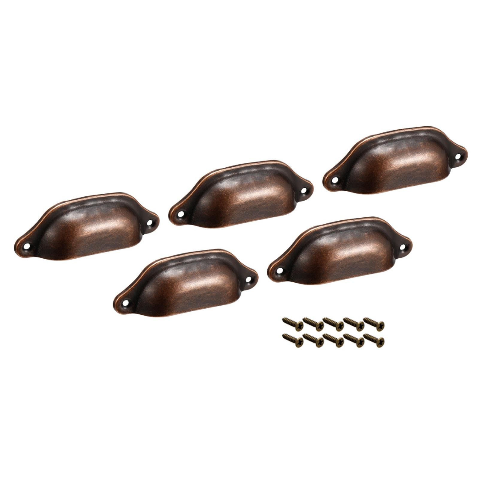 Cup Drawer Pull Kitchen Cabinet Handles Copper Tone 83mm Hole Centers gallery