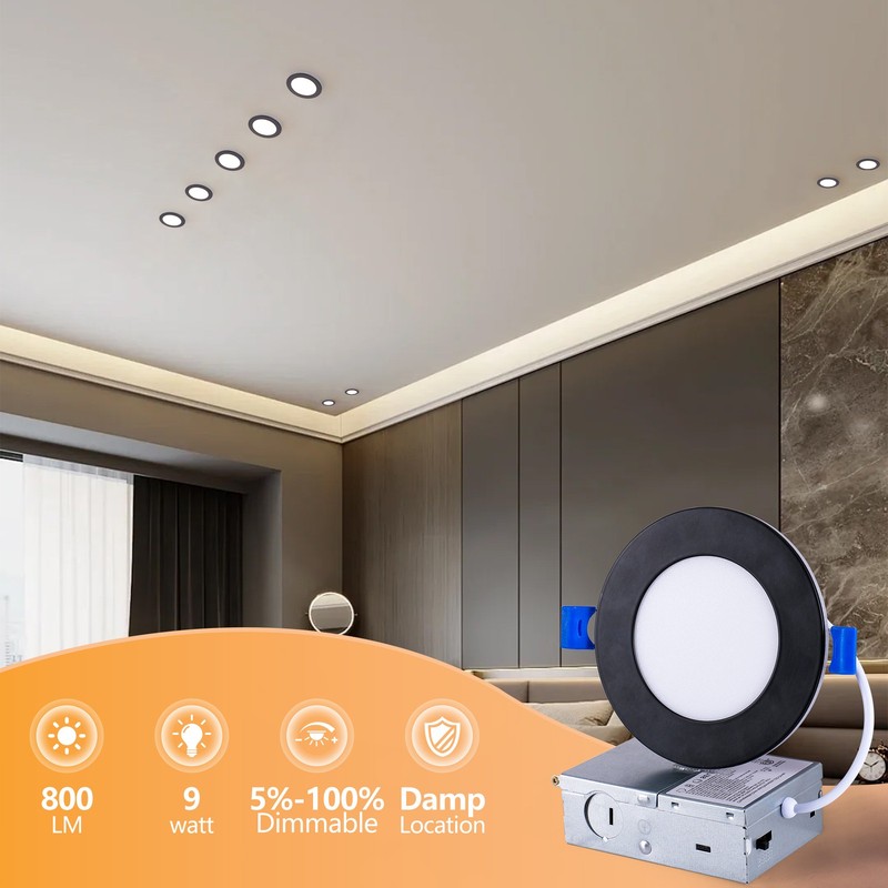12 Pack 4" LED Recessed Panel Downlight 5CCT Ceiling Light Dimmable Night Light gallery