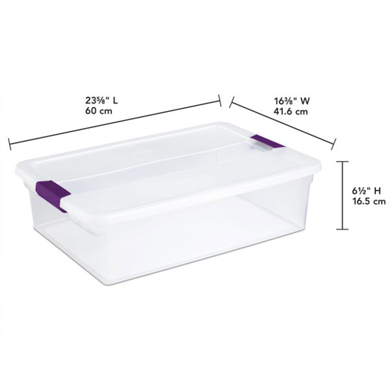 Sterilite 32 Quart Clear View Storage Container Tote w/ Latching Lid, (6 Pack) gallery