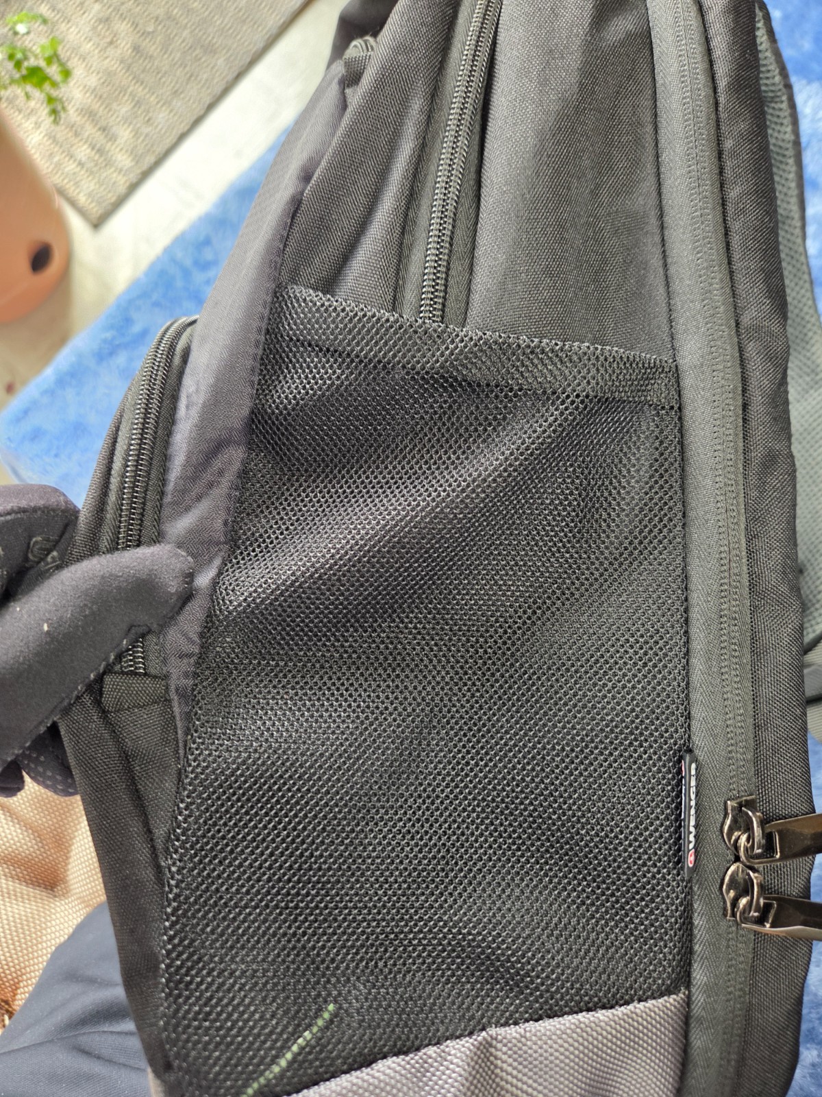 Swiss Gear black backpack with AXA logo 3