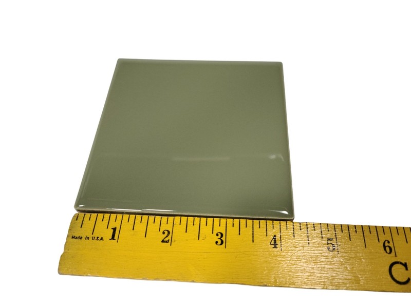 Avocado Green Ceramic Tile Shower Backsplash 4.25 in Subway Mid Century Modern gallery