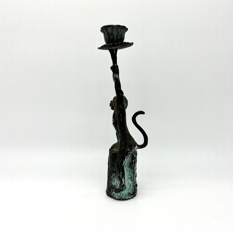 Vintage Monkey Candlestick Holder Bronze Unique Home Decor Accent Piece gallery