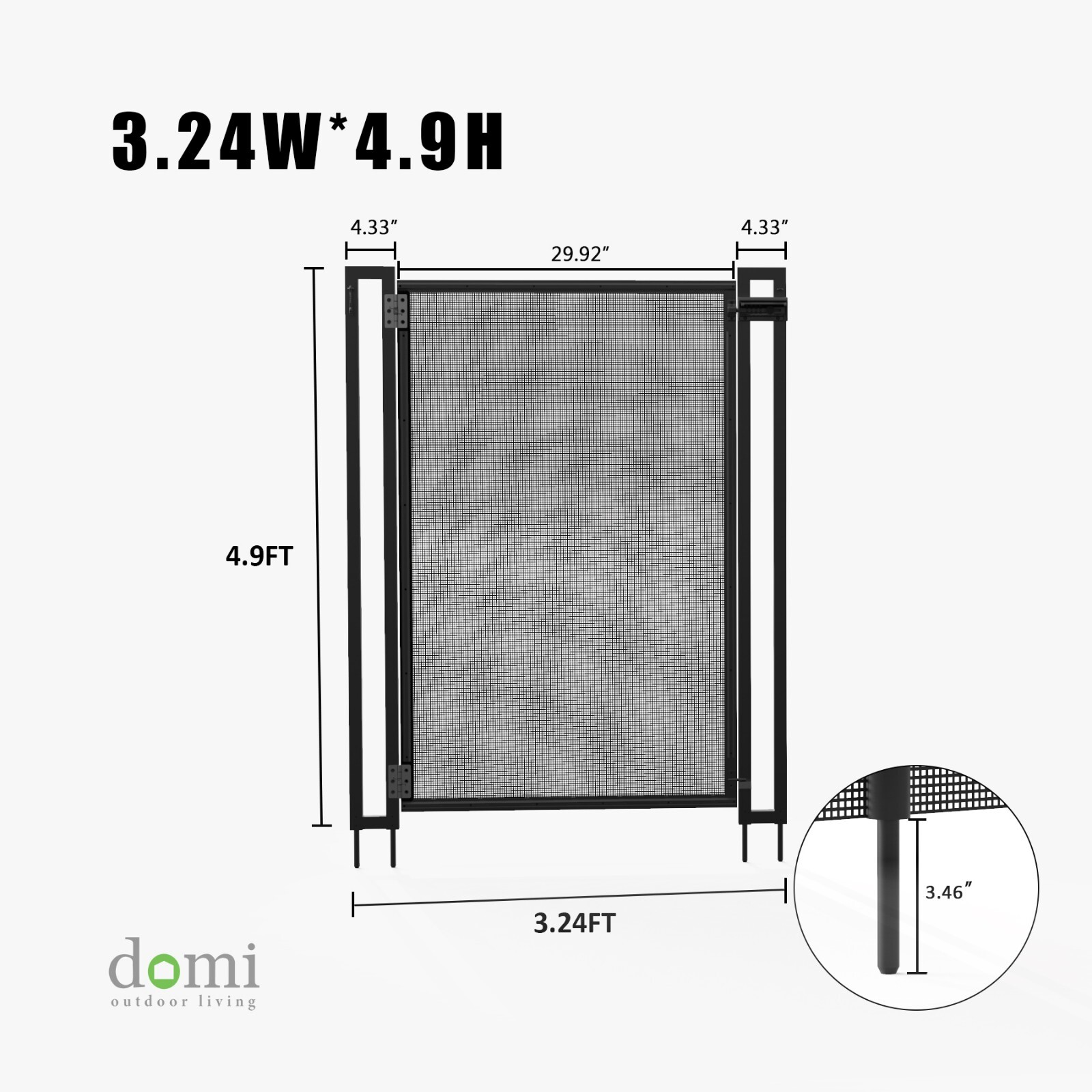 Domi Self-Closing Gate and Drill Guide Bundle for 5FT Hight Pool Fences(Black) gallery