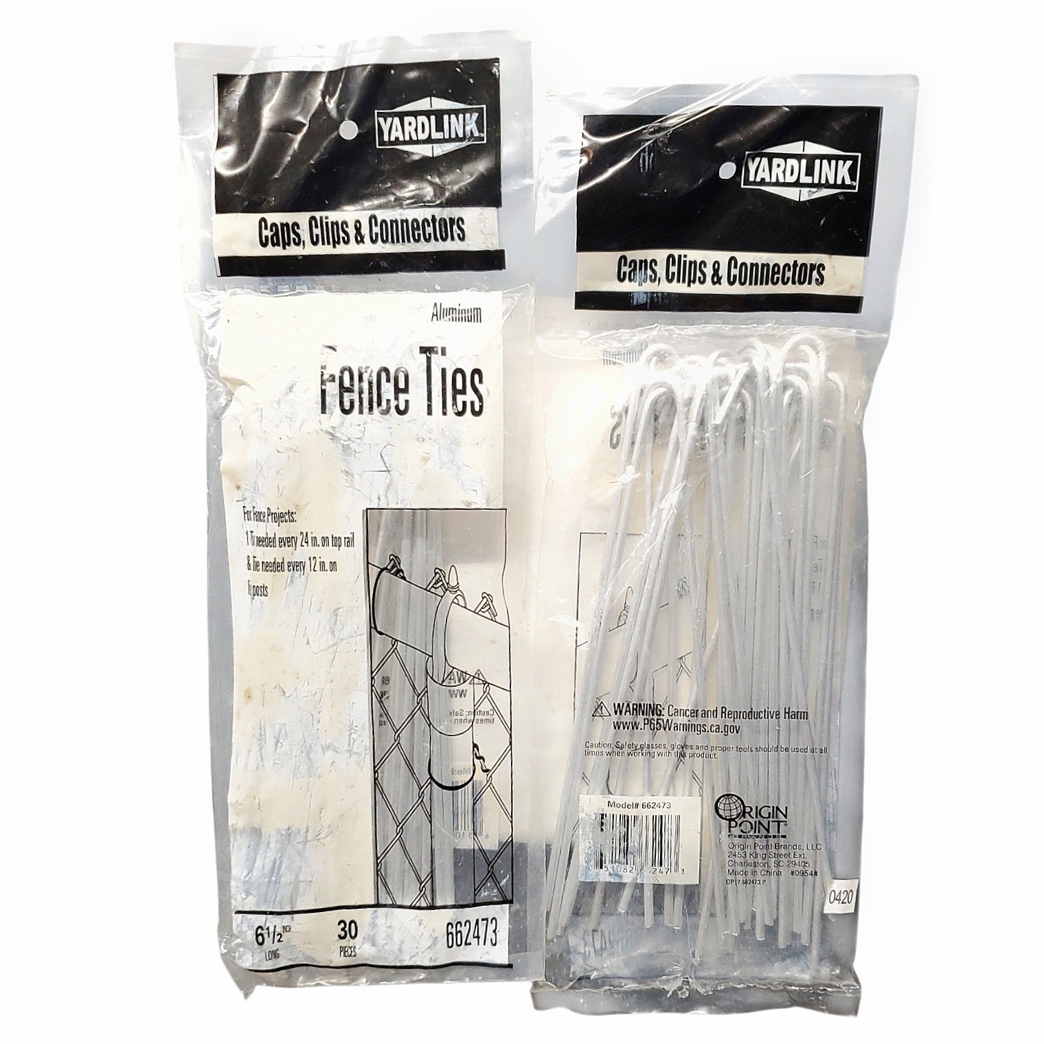 60 PCS TOTAL YardLink 6-1/2" Sliver Aluminum Fence Ties 662473 - Rust-Resistant gallery