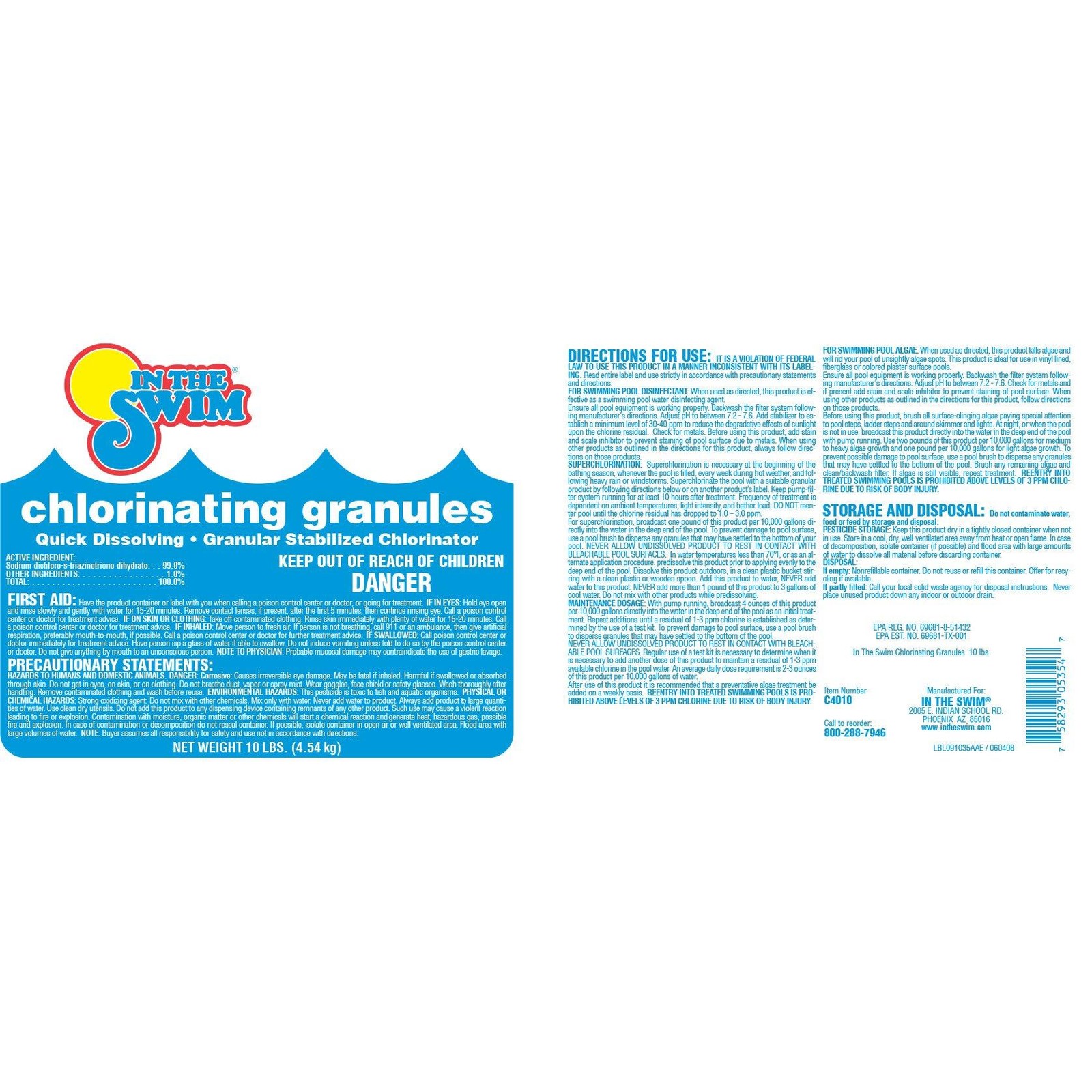 In The Swim Granular Pool Chlorine - Di-Chlor Pool Shock - 5 Pounds gallery