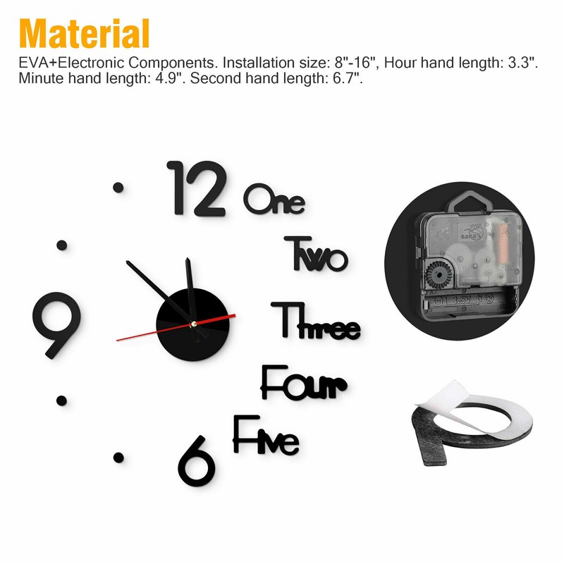 3D Modern DIY Wall Clock Mirror Creative Removable Art Decal Sticker Home Decor gallery