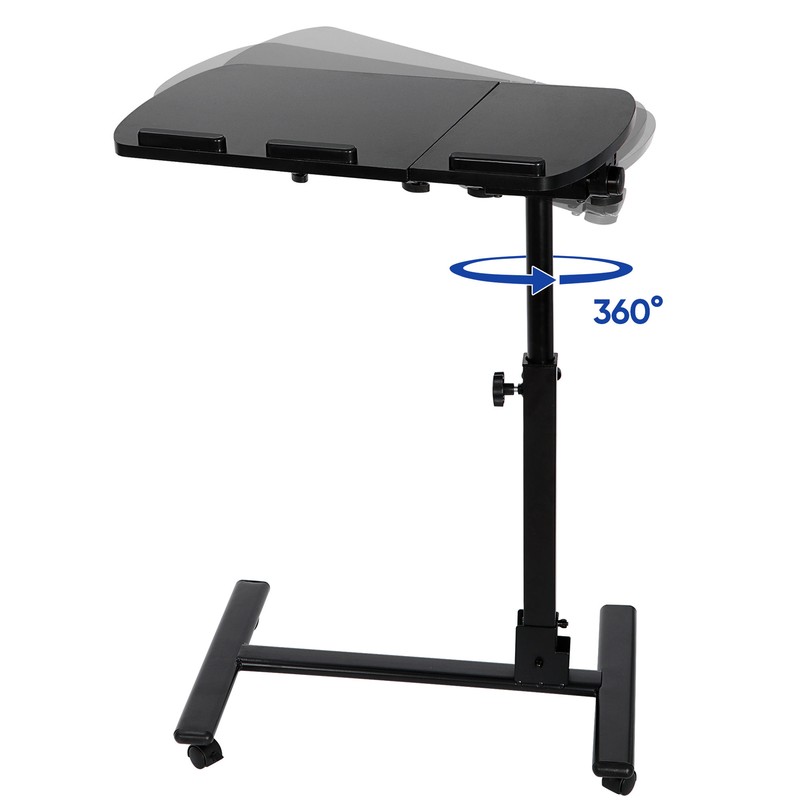 Adjustable Angle & Height Rolling Laptop Desk Over Bed Hospital Table Stand Tray gallery