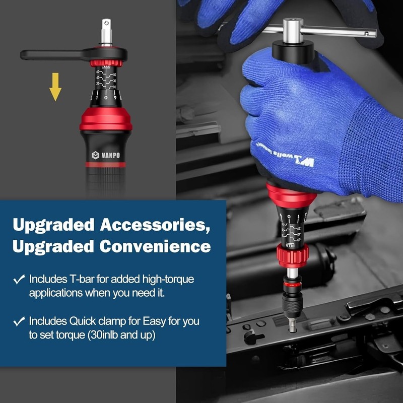 Torque Screwdriver Set, 10–60 in-lb, 64 Pcs 1/4" Drive Torque Wrench Screwdriver gallery