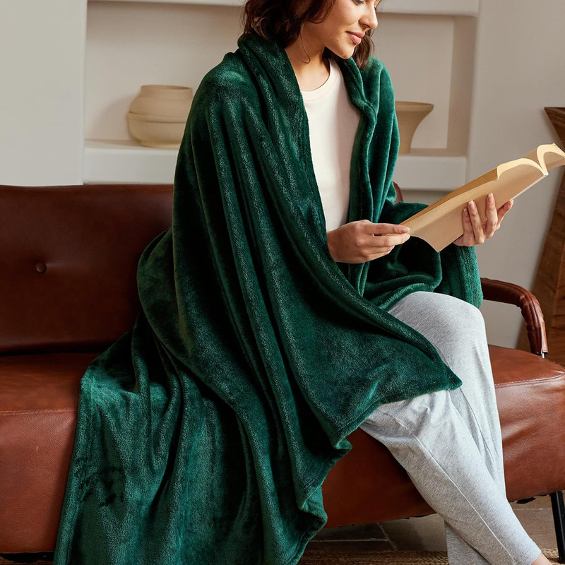 Extra Large Fleece Throw Blanket for Couch Sofa 300GSM Super Soft and Warm Bla gallery