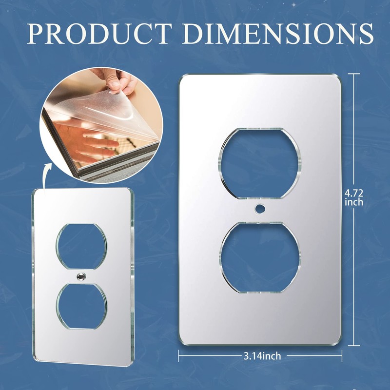10PC Mirror Light Switch Plates Double hole Outlet 4.72" X 2.91" Switch Light... gallery