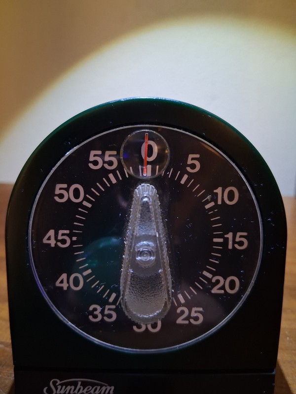 Vintage Sunbeam Mechanical Kitchen Timer Plastic Hunter Green Analog Made in USA gallery