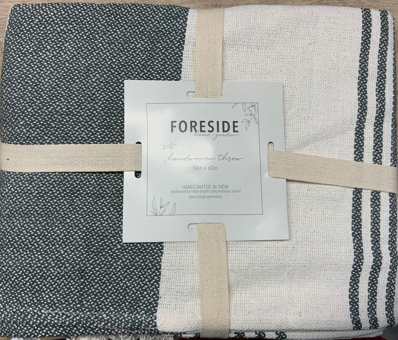 🏯 Foreside Handwoven Throw With Hand Tied Fringe 50x60” 🆕AS SHOWN‼️ gallery