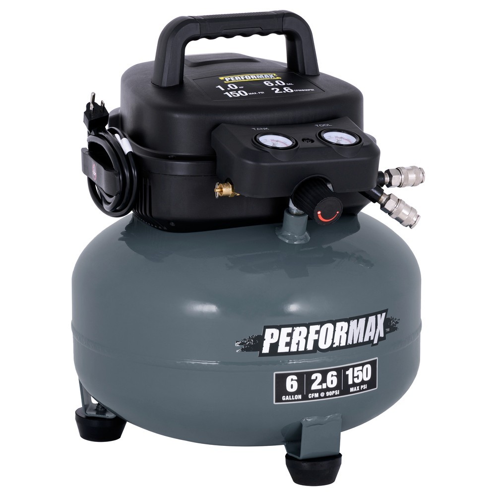 Performax 6 Gallon 150 PSI Portable Electric Pancake Air Compressor gallery